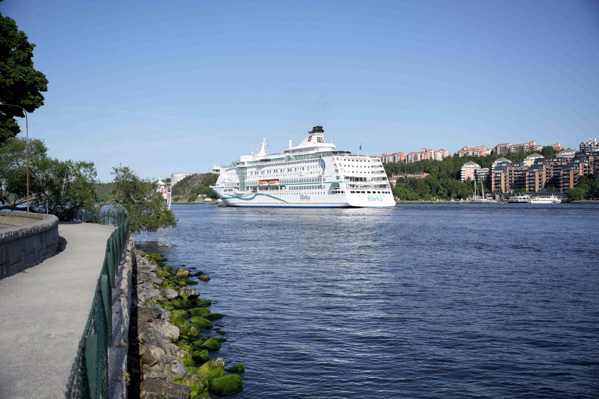 Birka Gotland cruise ferry off Stockholm, the ship on the overnight route to Visby